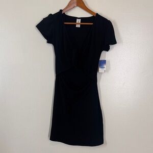 Abound Classic Black Short Sleeve Dress Small Cutout Organic Cotton